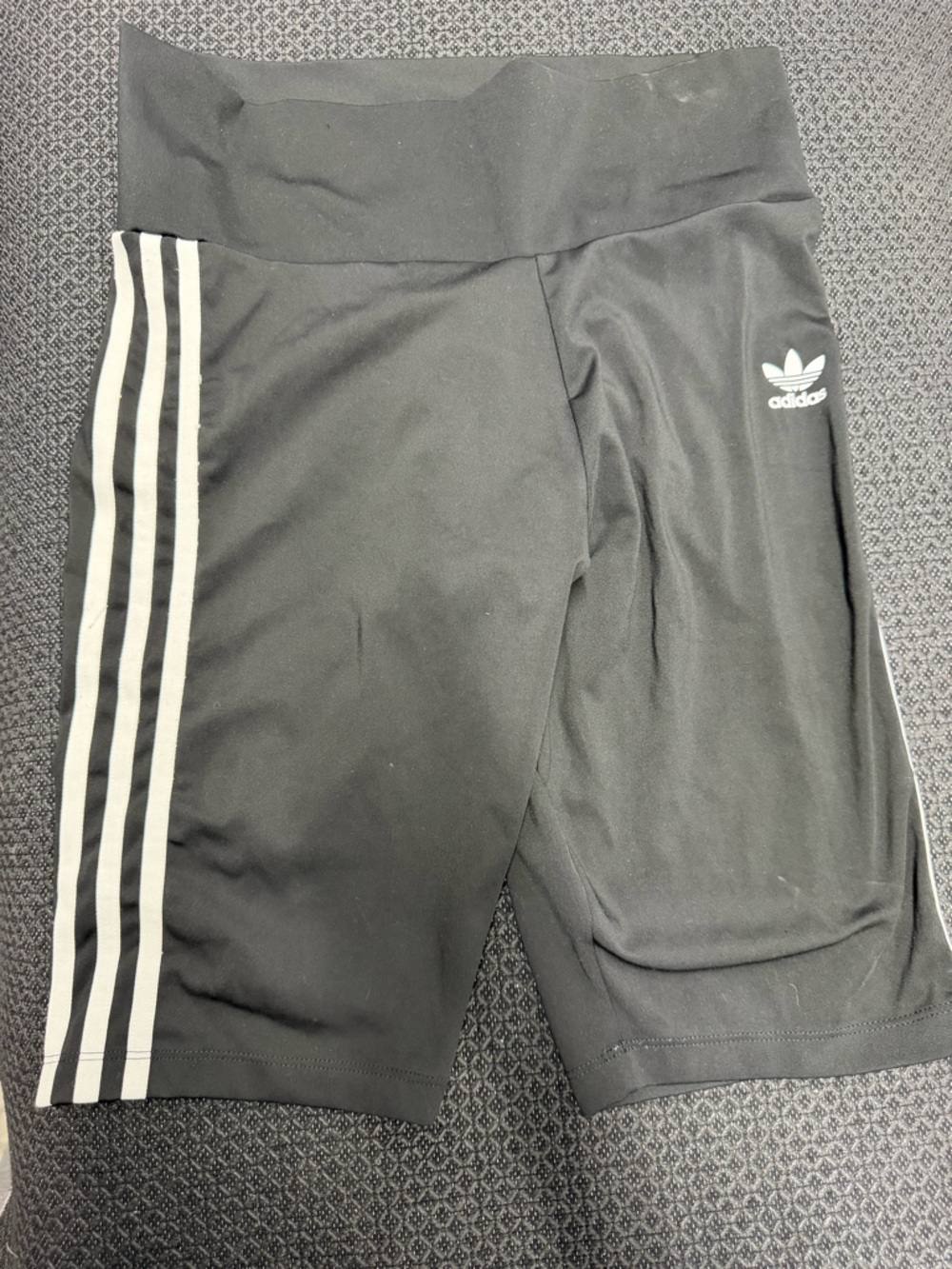 adidas Black Women’s Bike Shorts with White 3-Stripes